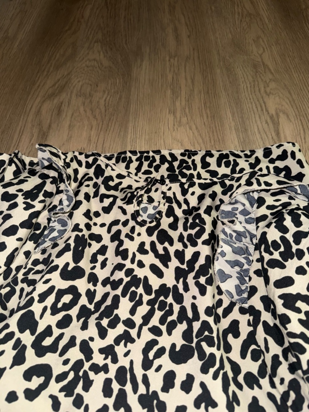 Leopard Print Blouse | Ruffle Detail | Chic Neutral Animal Print - Picture 6 of 7